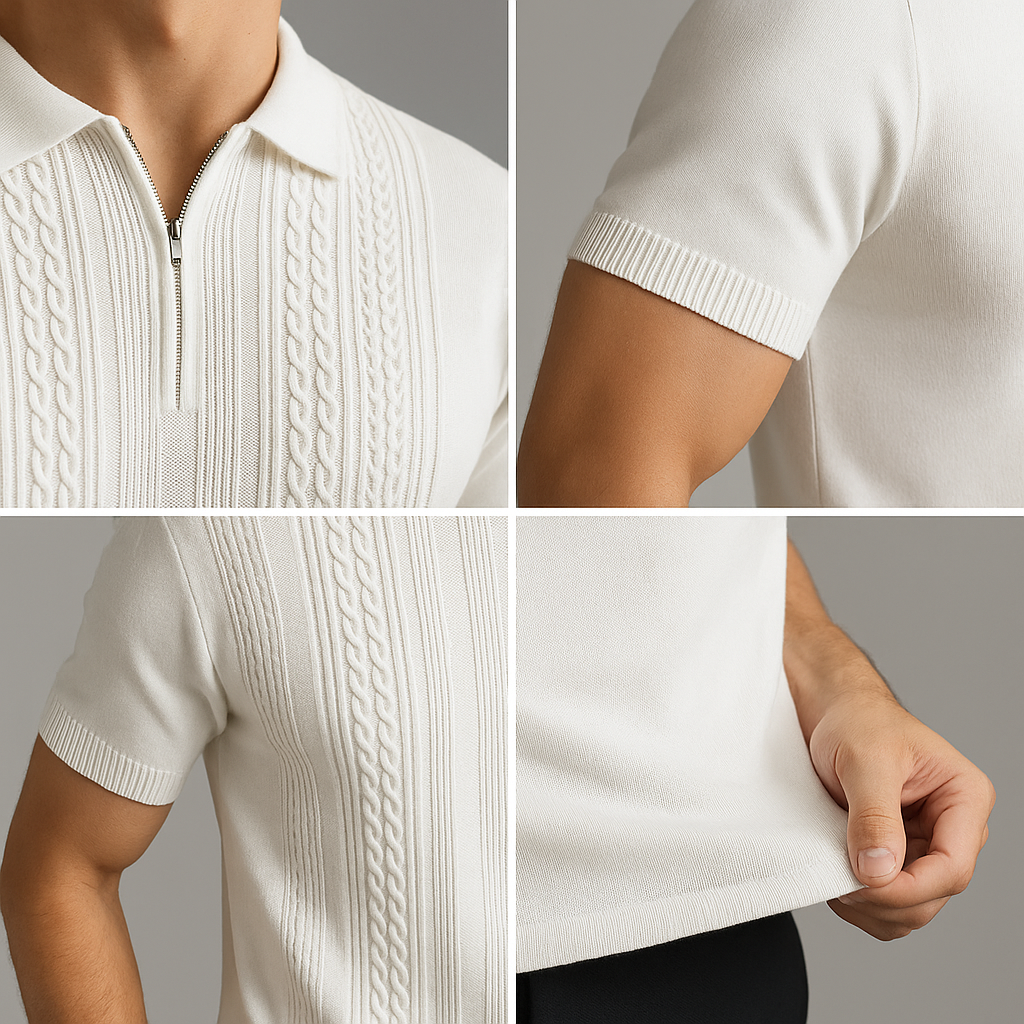 Axton Ice Silk Knit Polo – White Edition