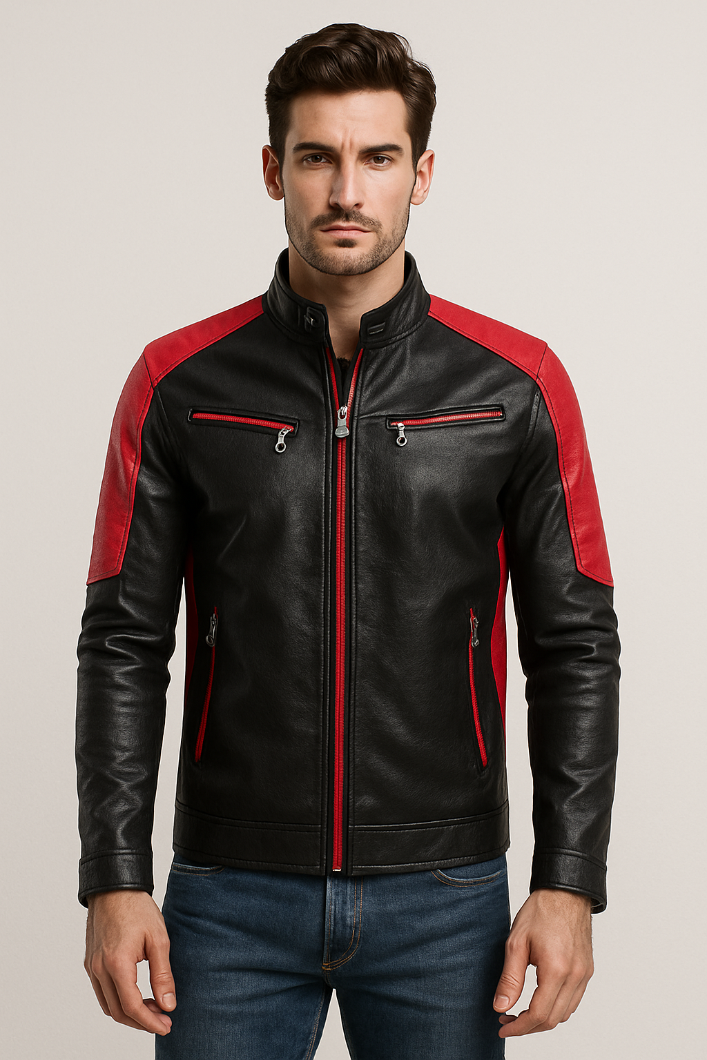 Axton Heritage Biker Jacket – Crimson Black