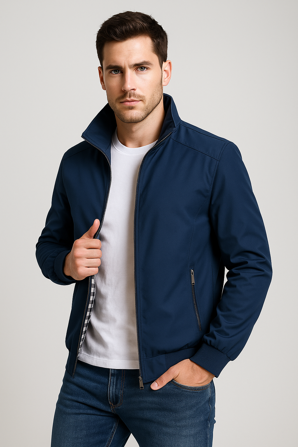 Axton London Casual Knit Jacket – Urban Blue Edition