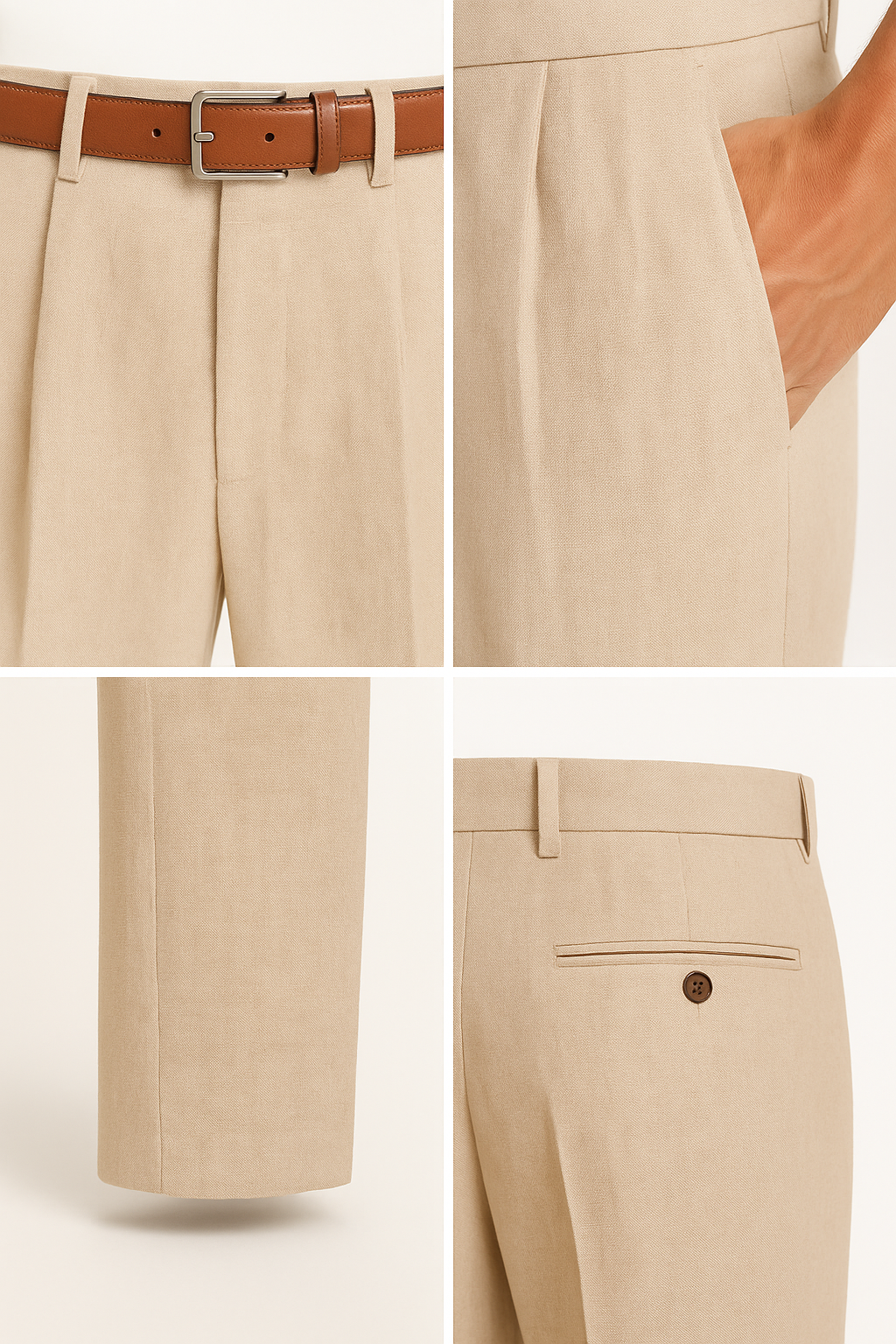 Axton London – Mayfair Beige Linen Trousers | Timeless Smart-Casual Elegance