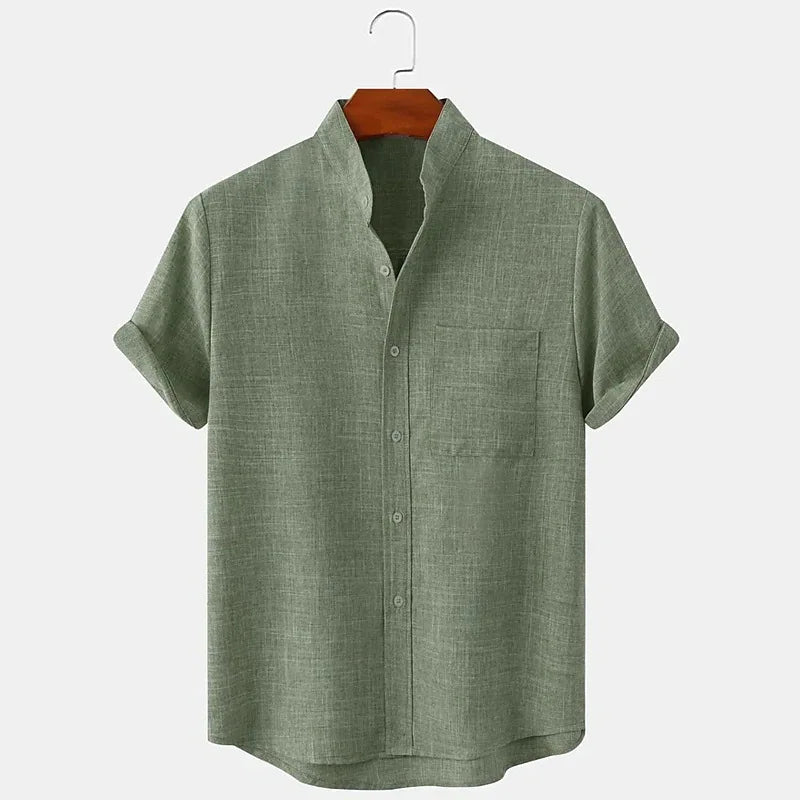 Kensington Solid Hemp Polo – Summer Short Sleeve Lapel Shirt | Axton London