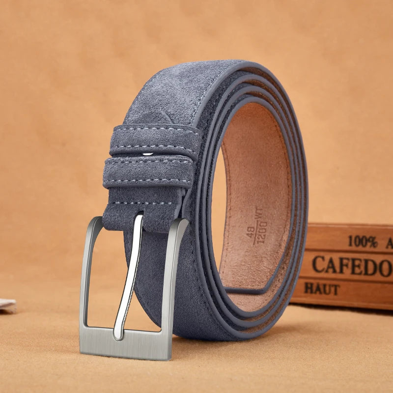 Axton London – Dark Grey Suede Leather Belt | Classic British Elegance