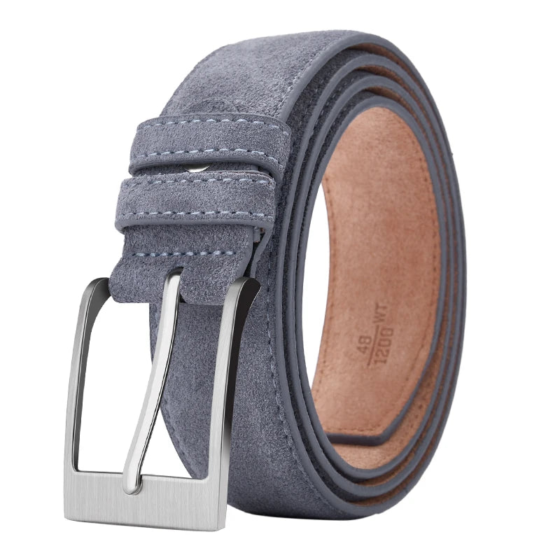 Axton London – Dark Grey Suede Leather Belt | Classic British Elegance