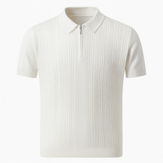 Axton Ice Silk Knit Polo – White Edition
