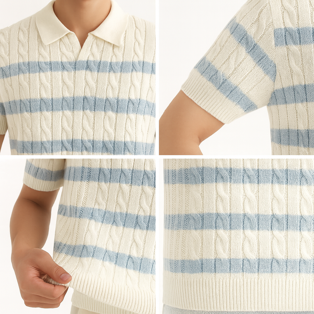 Axton Retro Stripe Tee — White Edition