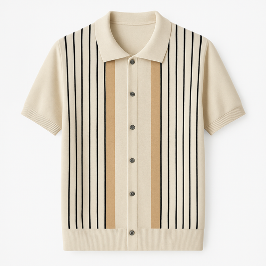 Axton London Camden Striped Polo – Light Luxury Knitwear