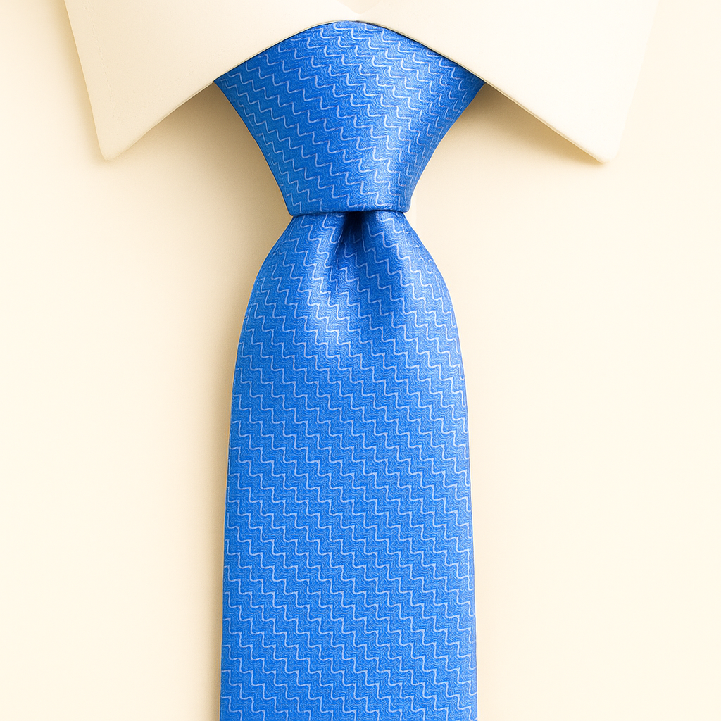 Axton London – Royal Blue Wave Pattern Silk Tie Set | Luxury Men’s Accessories