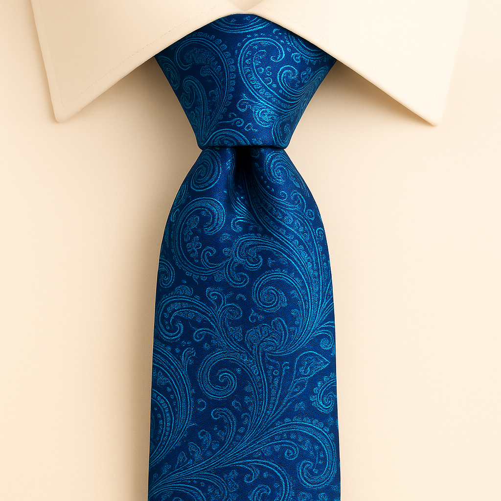 Axton London – Teal & Navy Baroque Silk Tie Set | Luxury Men’s Accessories