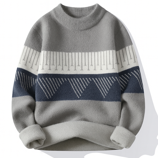 Axton London – Classic Gray Cashmere Crew Neck Sweater | Timeless British Elegance