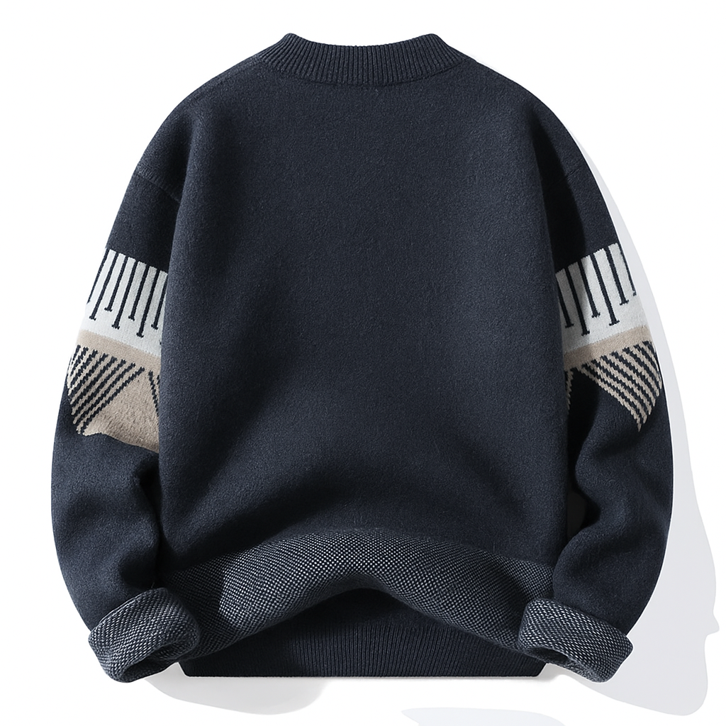 Axton London – Classic Navy Blue Cashmere Crew Neck Sweater | Timeless British Elegance