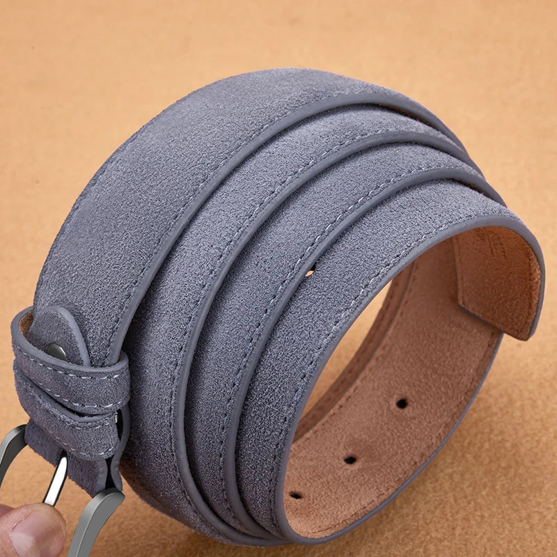 Axton London – Dark Grey Suede Leather Belt | Classic British Elegance