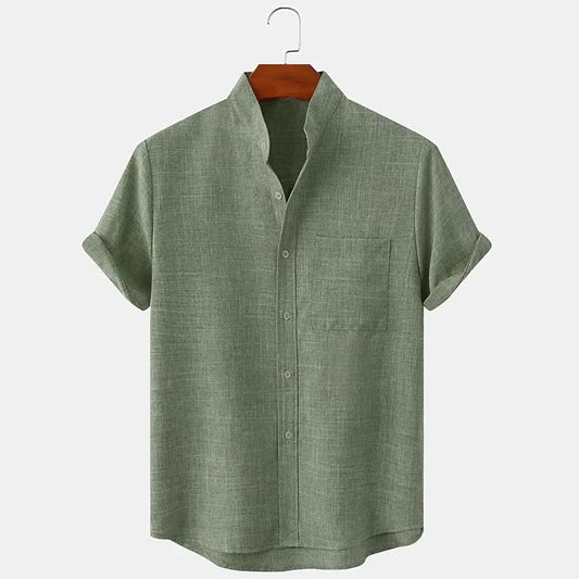 Kensington Solid Hemp Polo – Summer Short Sleeve Lapel Shirt | Axton London
