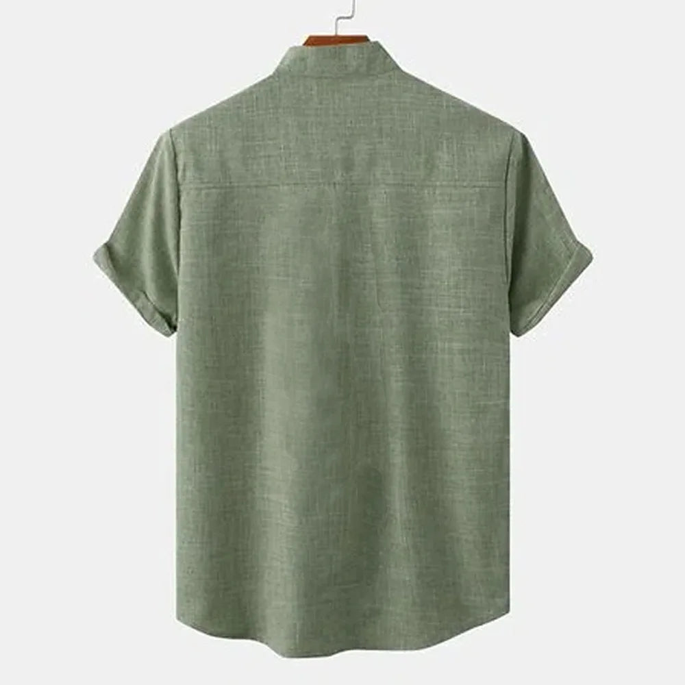Kensington Solid Hemp Polo – Summer Short Sleeve Lapel Shirt | Axton London