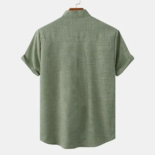 Kensington Solid Hemp Polo – Summer Short Sleeve Lapel Shirt | Axton London
