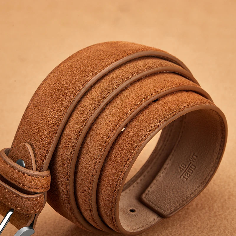Axton London – Light Brown Suede Leather Belt | Classic Versatile Elegance