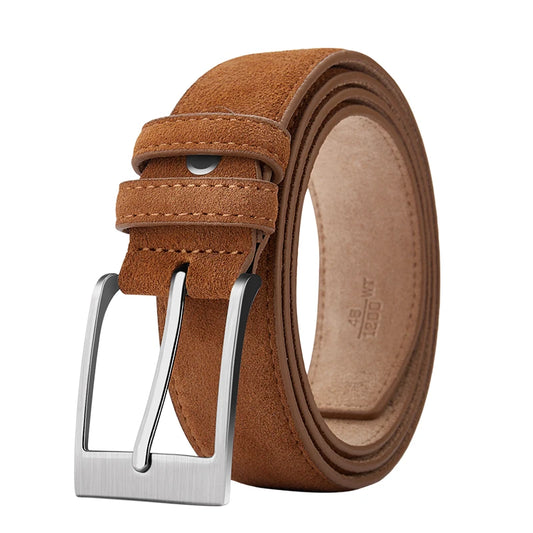 Axton London – Light Brown Suede Leather Belt | Classic Versatile Elegance