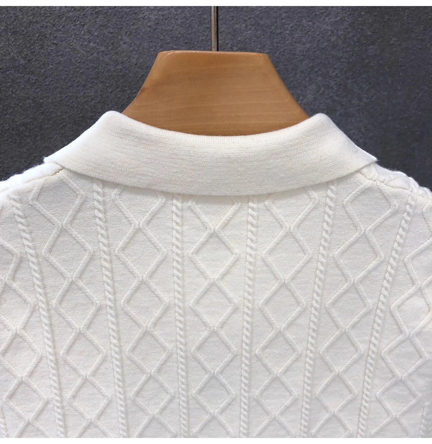 Axton Casual Knit Polo – Summer White Edition