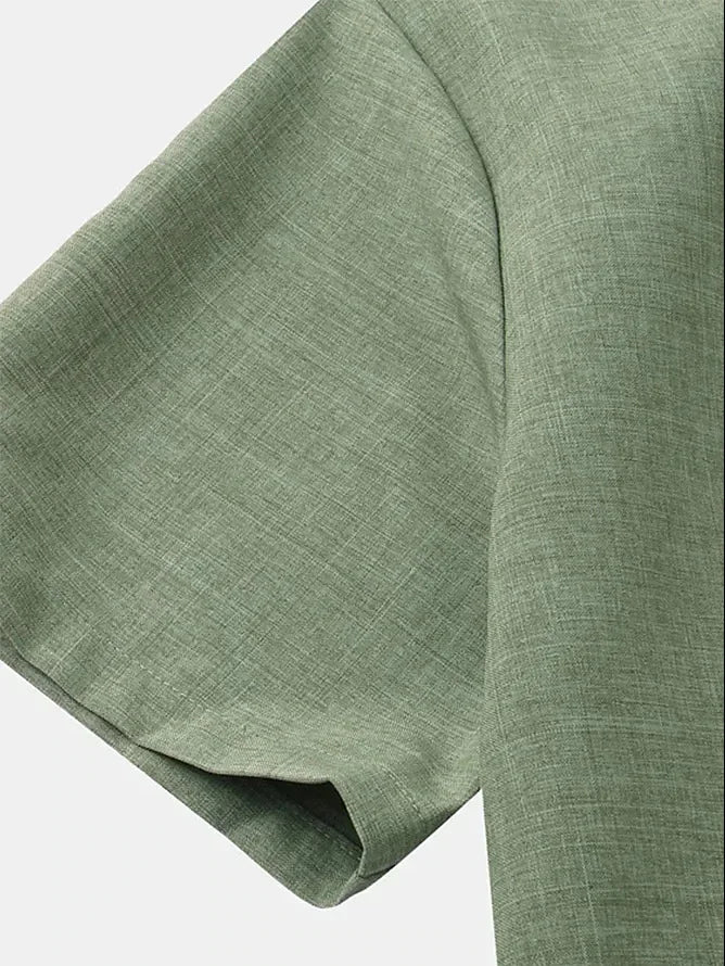 Kensington Solid Hemp Polo – Summer Short Sleeve Lapel Shirt | Axton London