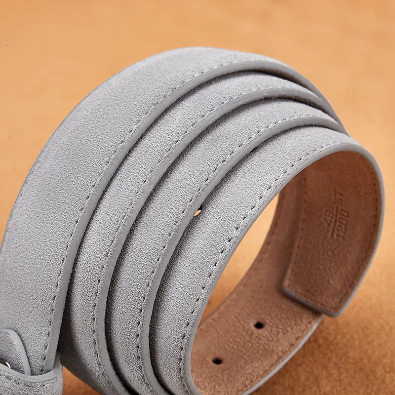 Axton London – Light Grey Suede Leather Belt | Classic British Elegance