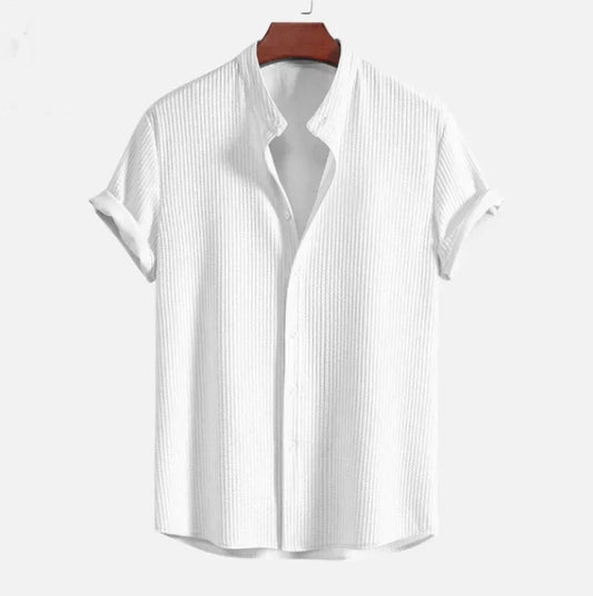 Axton London – Camden Off-White Striped Polo | Modern Retro Knitwear