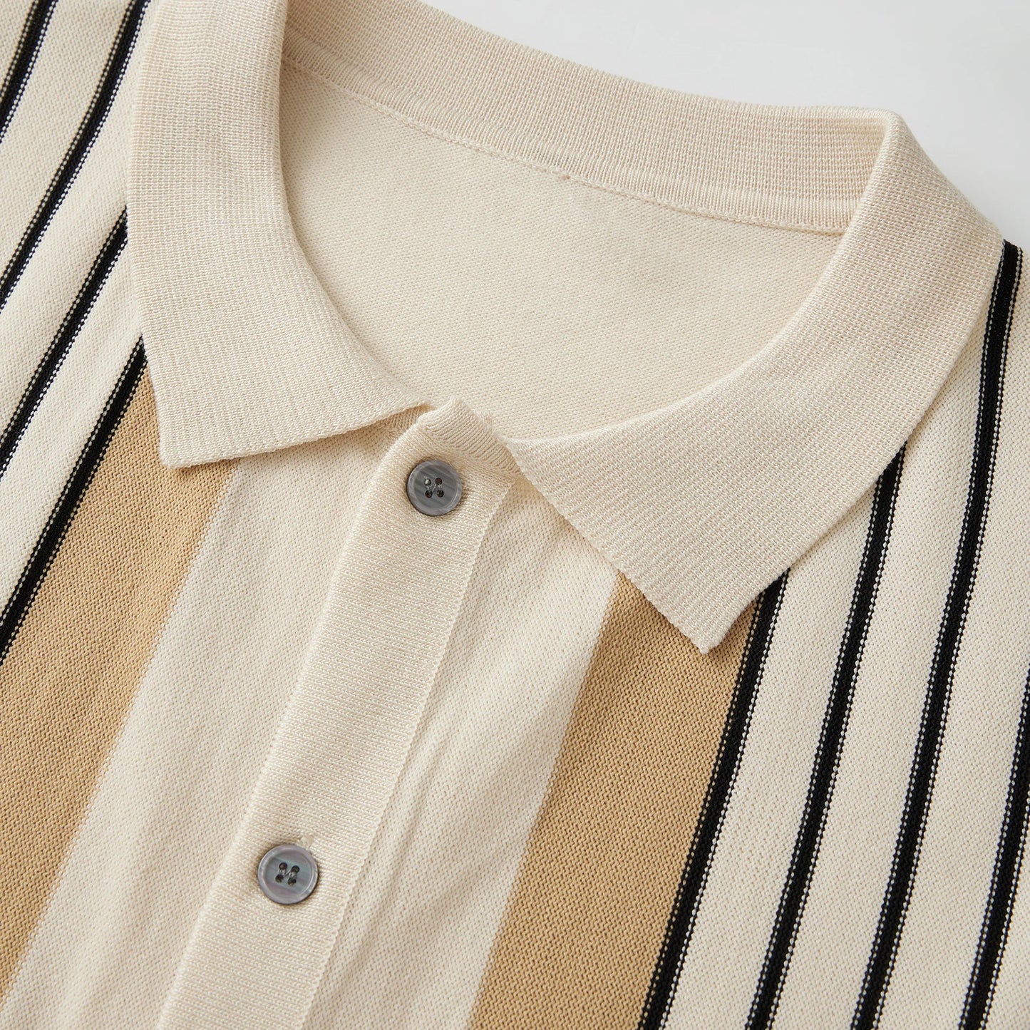 Axton London Camden Striped Polo – Light Luxury Knitwear