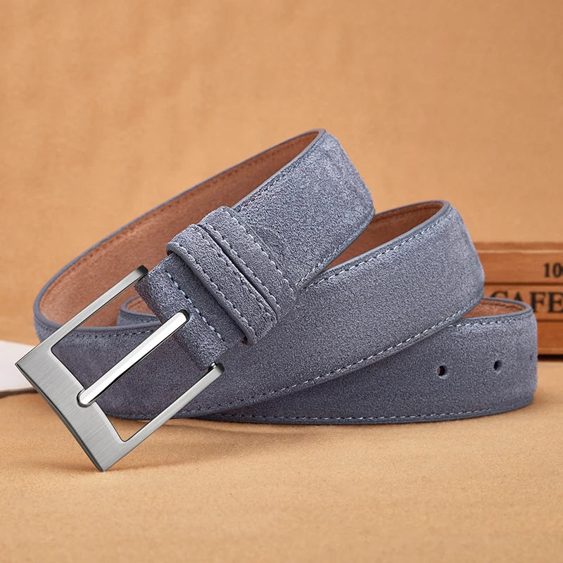 Axton London – Dark Grey Suede Leather Belt | Classic British Elegance