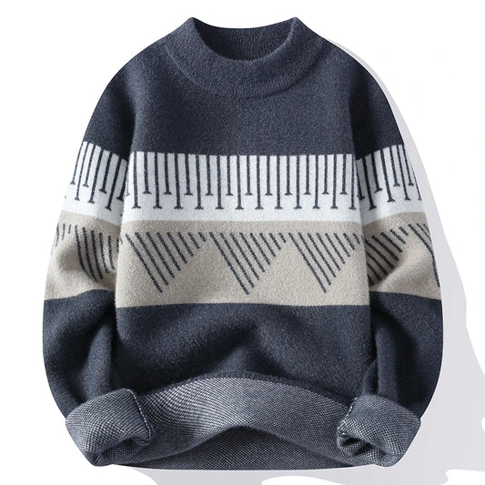 Axton London – Classic Navy Blue Cashmere Crew Neck Sweater | Timeless British Elegance