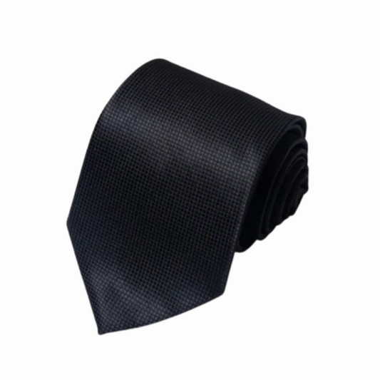 Axton London – Classic Black Textured Micro-Check Silk Tie Set | Timeless Men’s Accessories